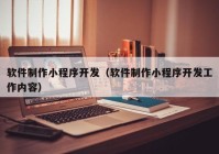 软件制作小程序开发（软件制作小程序开发工作内容）